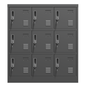 9 Employee Lockers (Color: BLACK)
