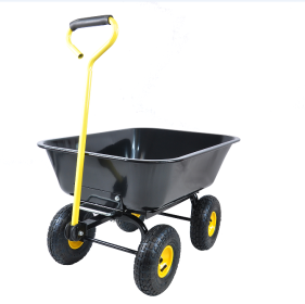 Folding Car Steel Frame Dump Truck 10 Inch Inflatable Tires Black (Color: BLACK)