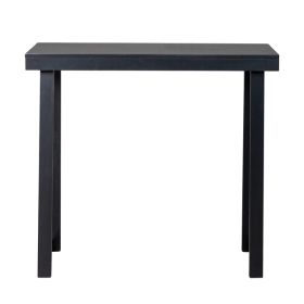 Black Trapezoidal Leg Tabletop With Edge Pine Entrance Table (Color: BLACK)