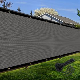 Artpuch Privacy Fence Screen Dark Grey Customized Outdoor Mesh Panels for Backyard, Balcony,Patio,Construction Site with Zip Ties (Color: DARK GREY, size: 8x11 ft)