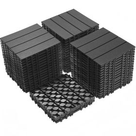 Plastic Interlocking Deck Tiles, 12.00"x12.00"(Pack of 44 ), Patio Flooring Outdoor Waterproof All Weather Use for Garden Poolside Front/Back Yar (Color: Light Gray)