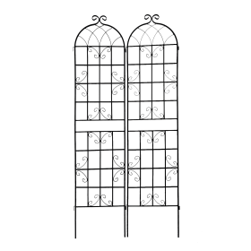 2 Pack Metal Garden Trellis Rustproof Trellis For Climbing Plants (Color: BLACK)