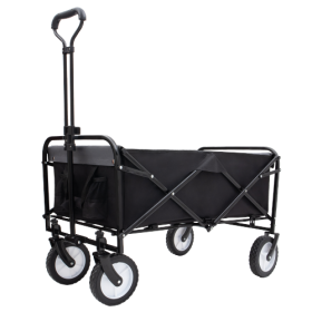 Collapsible Folding Carriage For Camping, Shopping, Sports, Decoration, Fishing Support ATV Utility Vehicle (Color: BLACK)